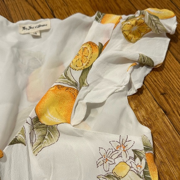 For Love and Lemons Limonada Lemon print crop rayon Jumpsuit size XS vacation - Picture 5 of 8